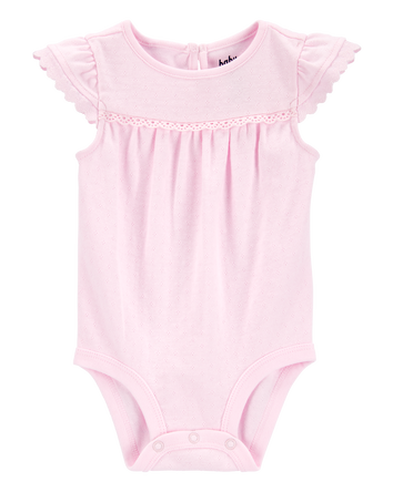 Baby Pointelle Short-Sleeve Bodysuit - Pink, 