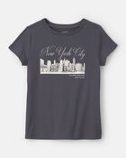 Girls 'New York City' Graphic Tee - Dark Grey, image 1 of 3 slides