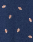 B&eacute;b&eacute; gar&ccedil;on - Grenouill&egrave;re en molleton &agrave; fermeture &agrave; glissi&egrave;re double sens et motif football &ndash; Bleu marine, image 5 sur 5 diapositives