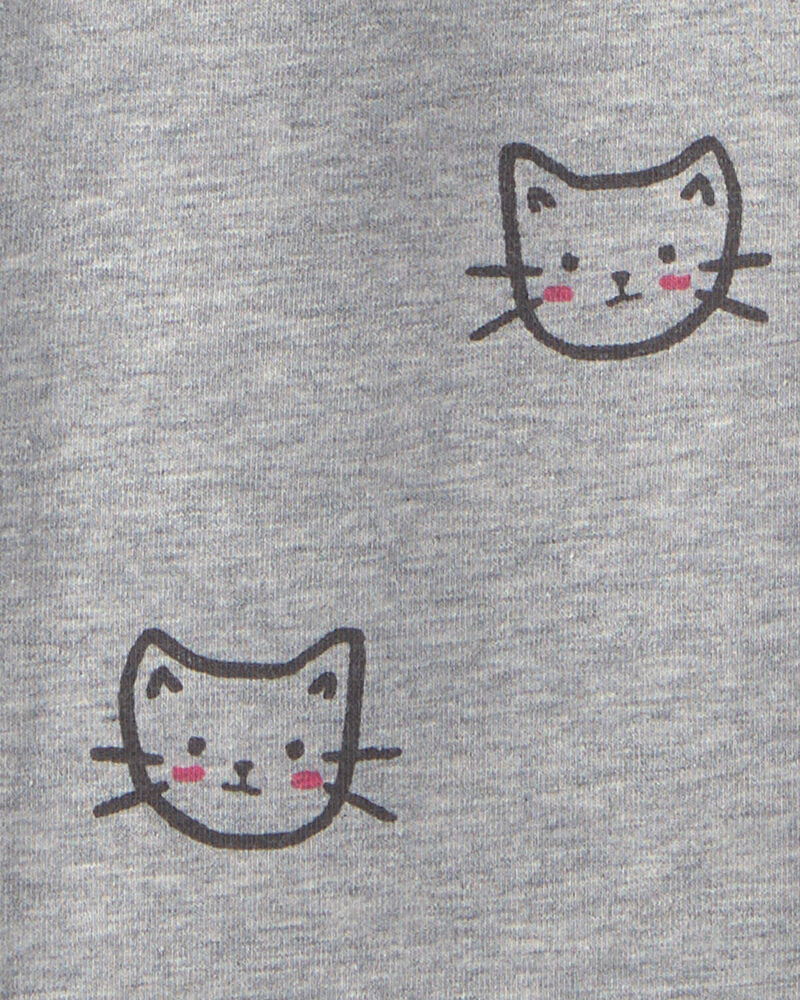 Girls Cat Cotton Pull-On Stretch Leggings - Grey, image 3 of 4 slides