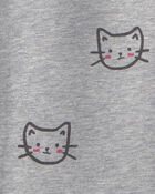 Girls Cat Cotton Pull-On Stretch Leggings - Grey, image 3 of 4 slides