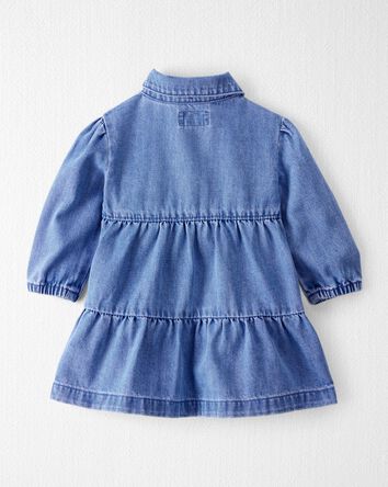 B&eacute;b&eacute; fille - Robe en denim en coton biologique, 
