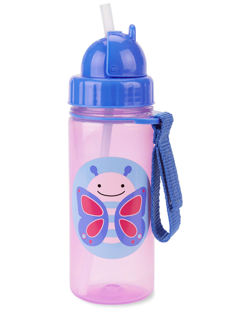 Bouteille ZOO &agrave; paille - 13 oz - papillon, image 1 sur 2 diapositives