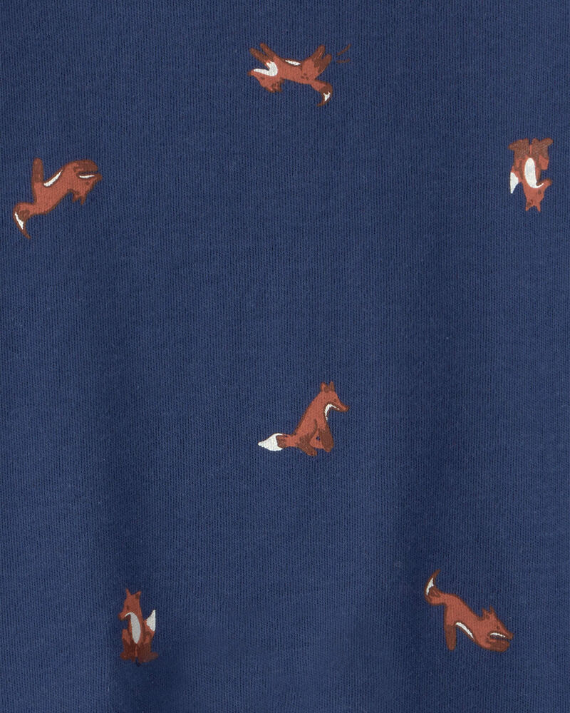 Baby Boy Fox 100% Cotton  2-Way Zip Sleeper - Navy Blue, image 4 of 6 slides