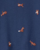 Baby Boy Fox 100% Cotton  2-Way Zip Sleeper - Navy Blue, image 4 of 6 slides