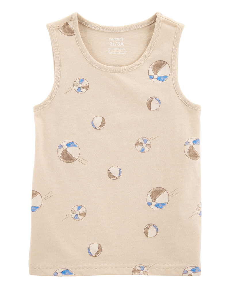 Toddler Beach Ball Graphic Tank - Tan, image 1 of 3 slides