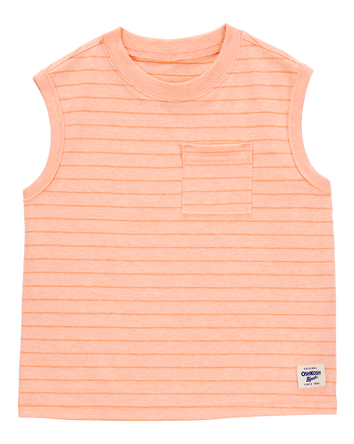 Toddler Striped Textured Tank - Orange, 