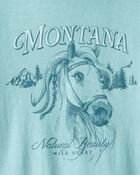 Filles - T-shirt &agrave; imprim&eacute; &agrave; manches longues, Cheval western Montana - Bleu, image 2 sur 2 diapositives