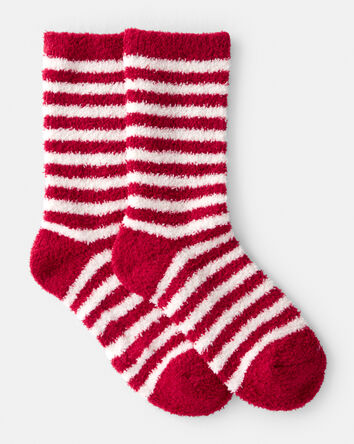 Kid Striped Crew Socks - Red/White, 