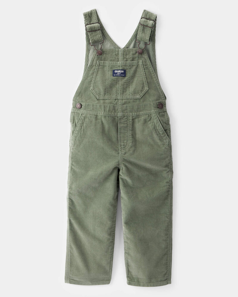 Toddler Solid Corduroy Overalls - Green, image 1 of 4 slides
