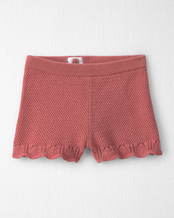 Tout-petit fille - Ensemble 2 pi&egrave;ces haut et short en tricot de coton biologique, 