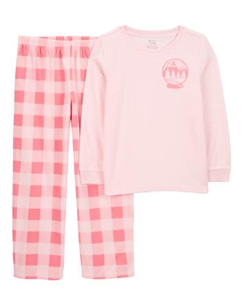 Kid 2-Piece Thermal & Plaid Fleece Pyjamas, 
