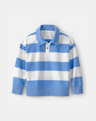 Boys Striped French Terry Pullover Sweatshirt - Blue/White, image 1 of 3 slides