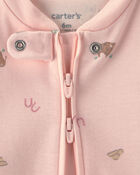 Baby Girl Western 100% Cotton 2-Way Zip Sleeper - Pink, image 2 of 4 slides