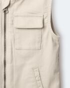 Toddler Zip-Up Vest - Khaki, image 6 of 6 slides