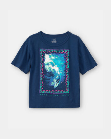 Gar&ccedil;ons - T-shirt &agrave; imprim&eacute; surf - Bleu, 