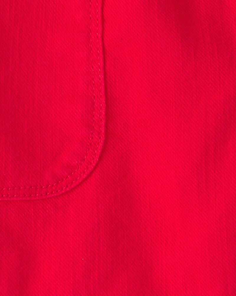 Boys Twill Shorts - Red, image 3 of 4 slides