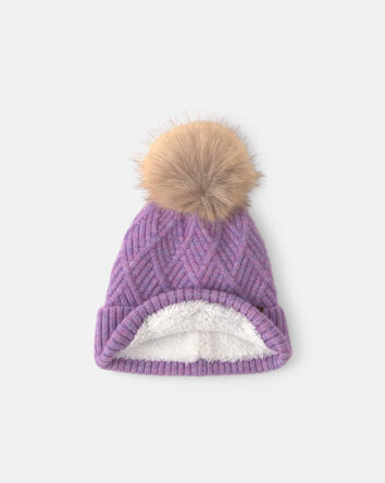 Girls Kombi Diamond Pom Hat - Lilac, 
