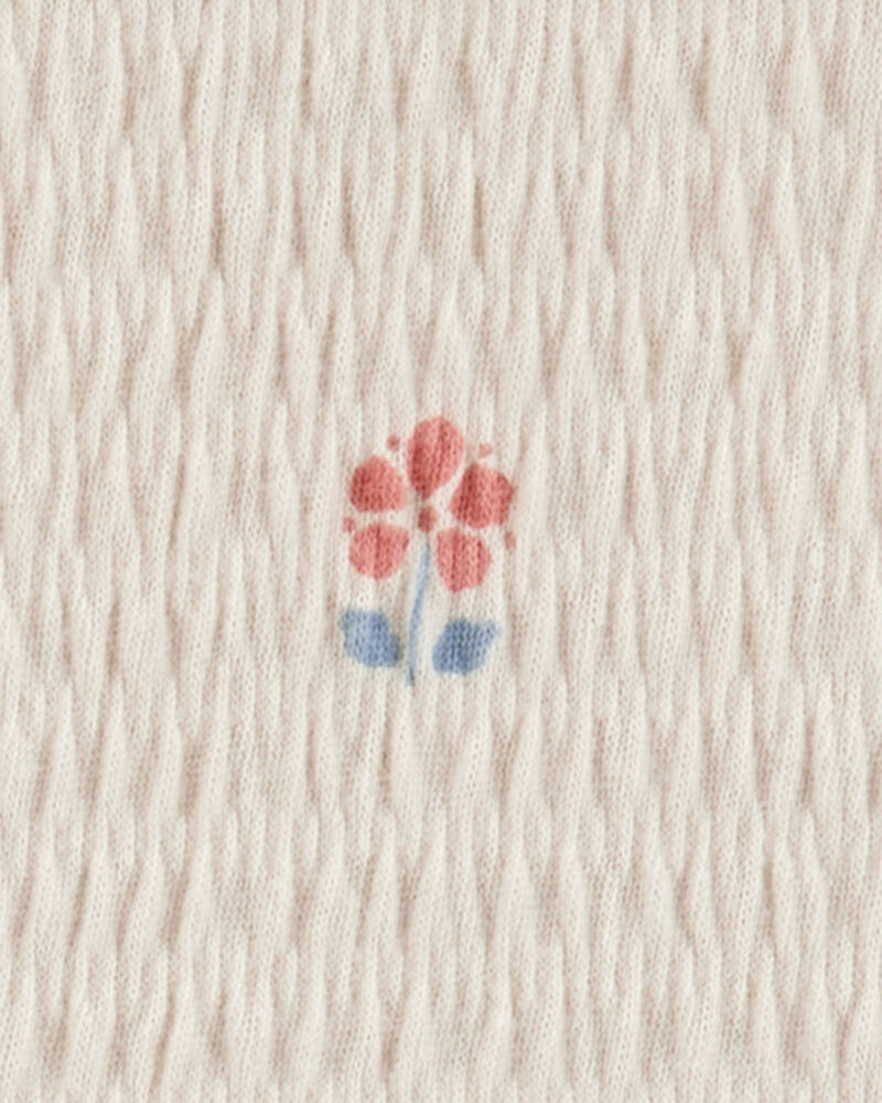 B&eacute;b&eacute; fille - Ensemble 2 pi&egrave;ces haut &agrave; basque imprim&eacute; fleurs et short, image 2 sur 2 diapositives