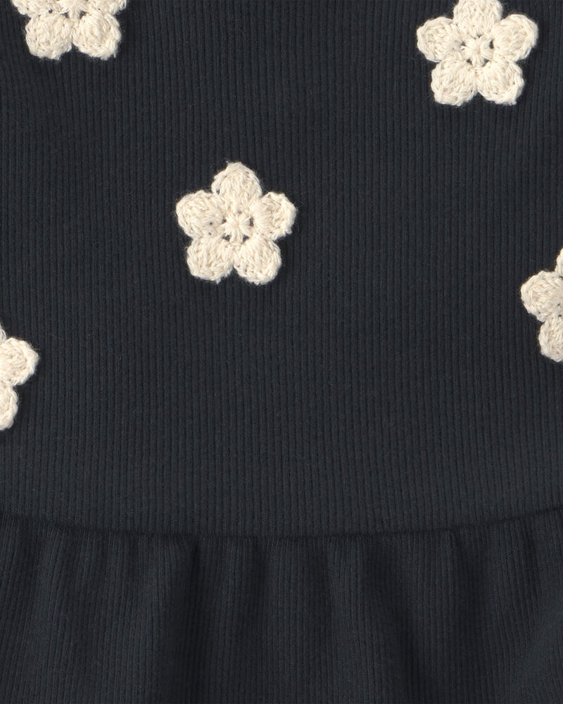 B&eacute;b&eacute; fille - Ensemble 2 pi&egrave;ces haut &agrave; appliqu&eacute;s floraux et short - Noir, image 5 sur 5 diapositives