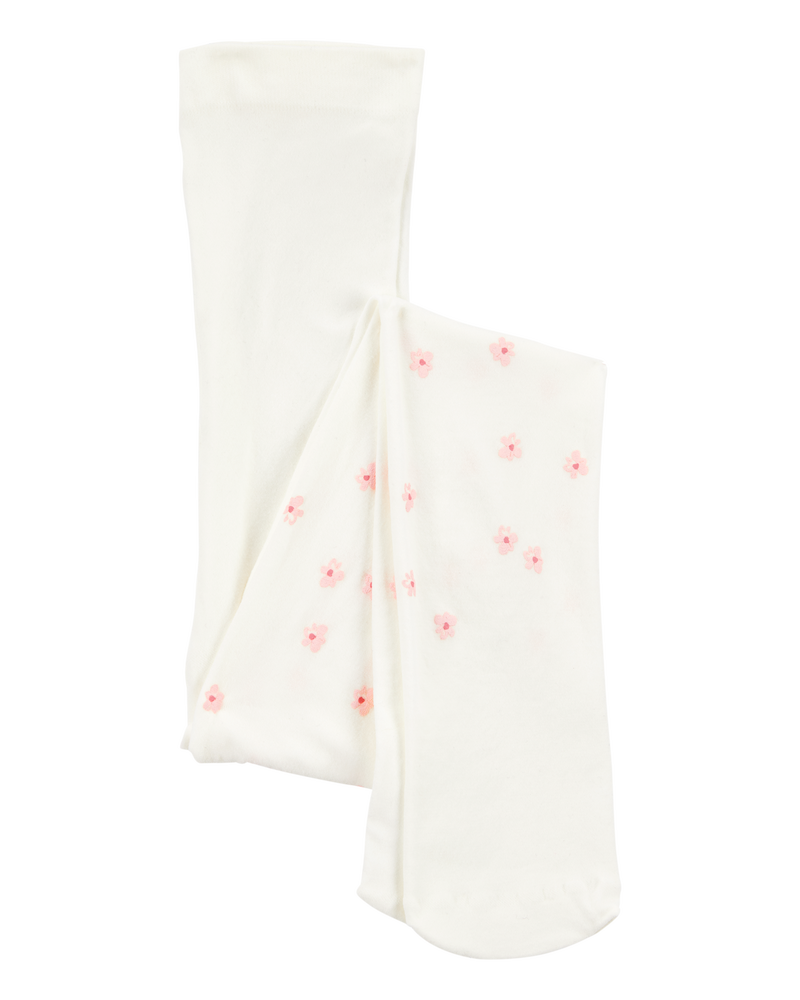 Enfant en bas âge Collants à fleurs - Crème, image 1 sur 2 diapositives