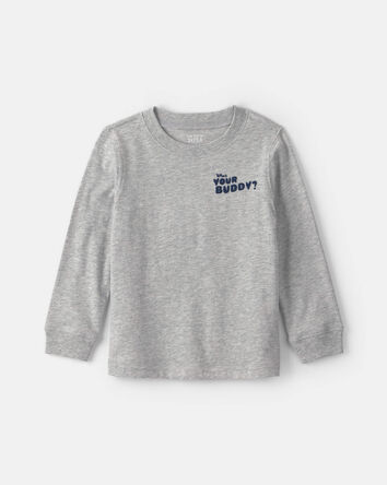 Toddler Boy Buddy Dog Long-Sleeve Graphic Tee &ndash; Grey, 