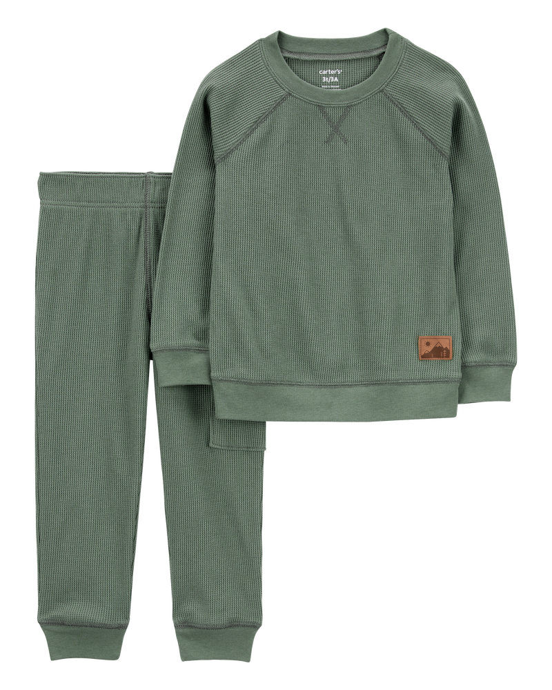 Baby 2-Piece Thermal Tee & Cargo Pant Set, image 1 of 4 slides