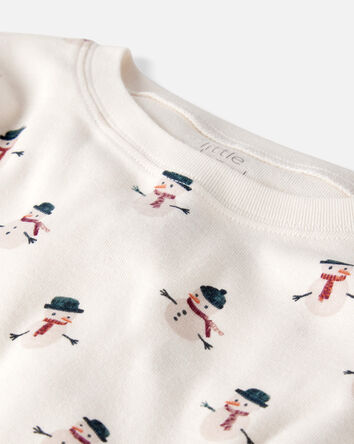 Jeune - Pyjama 2 pi&egrave;ces en coton biologique &agrave; motif bonhomme de neige, 