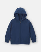 Boys Fleece Zip-Up Hoodie - Navy Blue, image 1 of 3 slides