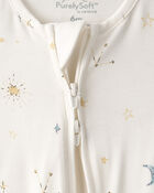 B&eacute;b&eacute; - Grenouill&egrave;re PurelySoft &agrave; fermeture &agrave; glissi&egrave;re 2 sens, constellation - Cr&egrave;me, image 2 sur 6 diapositives