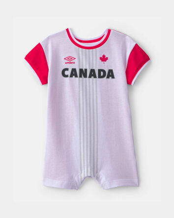 Baby Umbro Canada Soccer Romper - Red/White, 