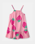 Toddler Girl Strawberry Swim Dress - Pink, image 1 of 4 slides