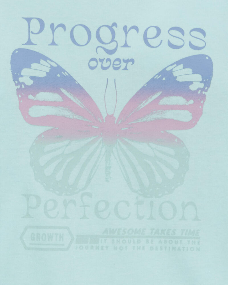 Kid Progress Over Perfection Long-Sleeve Shirt - Blue, image 2 of 3 slides