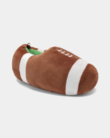 Boys Football Slippers - Brown, 