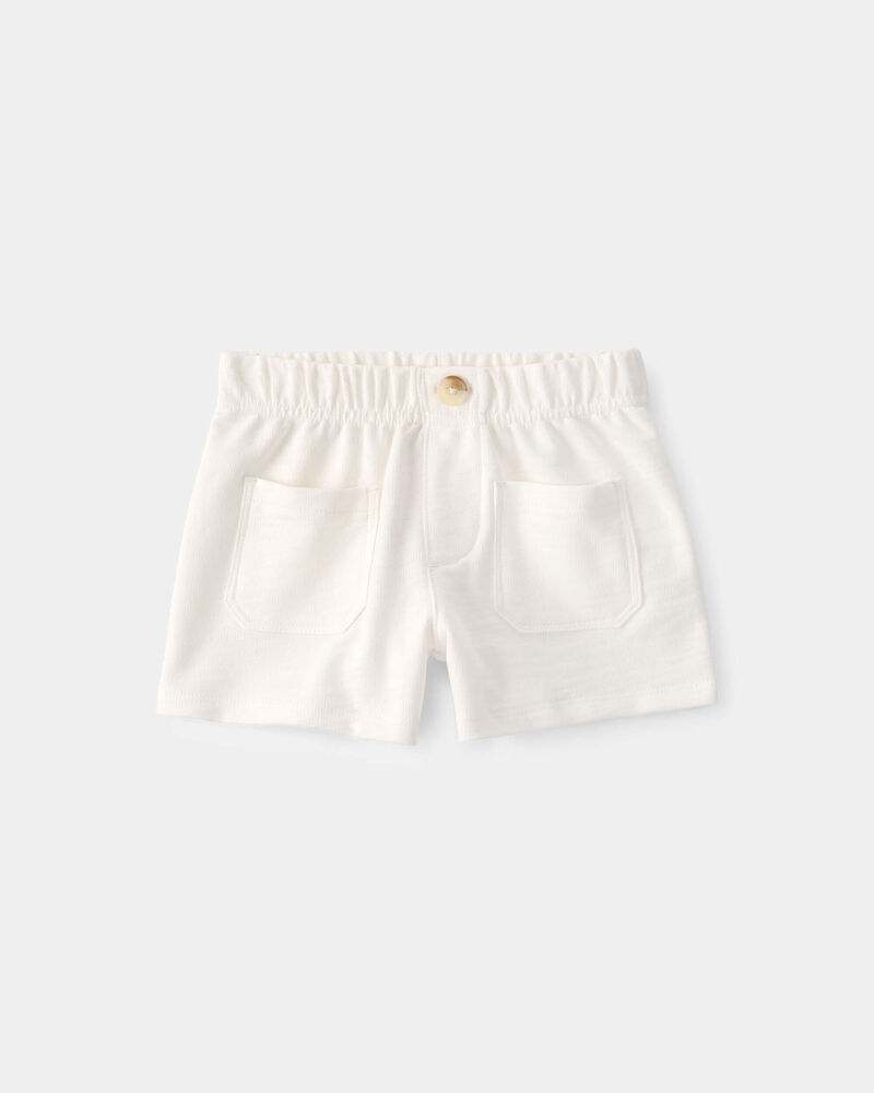 Toddler Girl 2-Piece Shell Top & Short Set - Yellow/White, image 2 of 5 slides