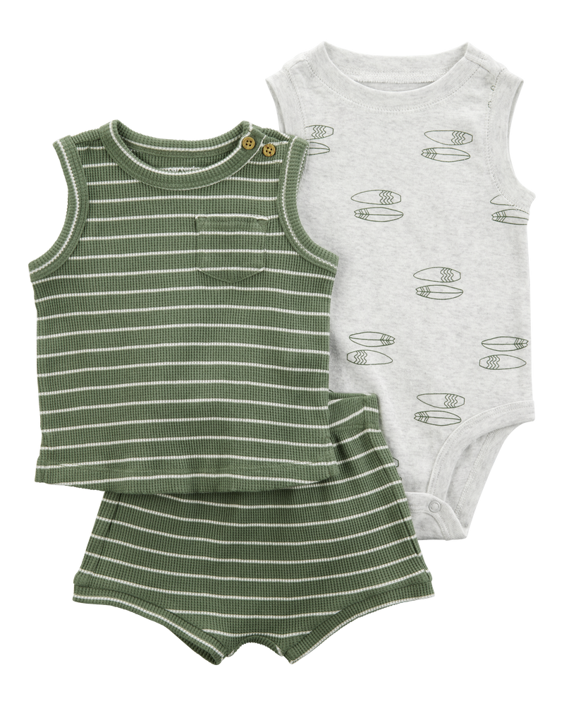 Baby 3-Piece Surfboard Little Short Set, image 1 of 5 slides