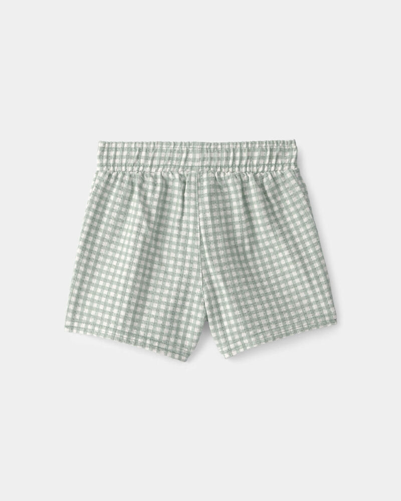 Baby 2-Piece Gingham Top & Short Set - Green, image 2 of 6 slides
