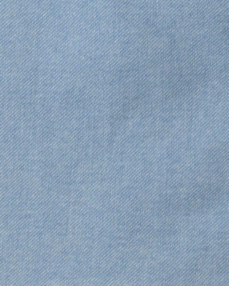 Girls Button-Front Long-Sleeve Denim Dress - Blue, image 3 of 4 slides