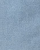 Girls Button-Front Long-Sleeve Denim Dress - Blue, image 3 of 4 slides