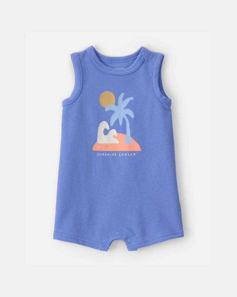 Baby 'Sunshine Chaser' Sleeveless Romper - Blue, image 1 of 3 slides