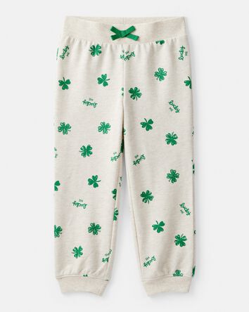 Toddler Girl St. Patrick's Day French Terry Sweatshirt & Pant Set - Cream, 