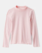 Kid Mock Neck Long-Sleeve Top - Pink, image 1 of 3 slides