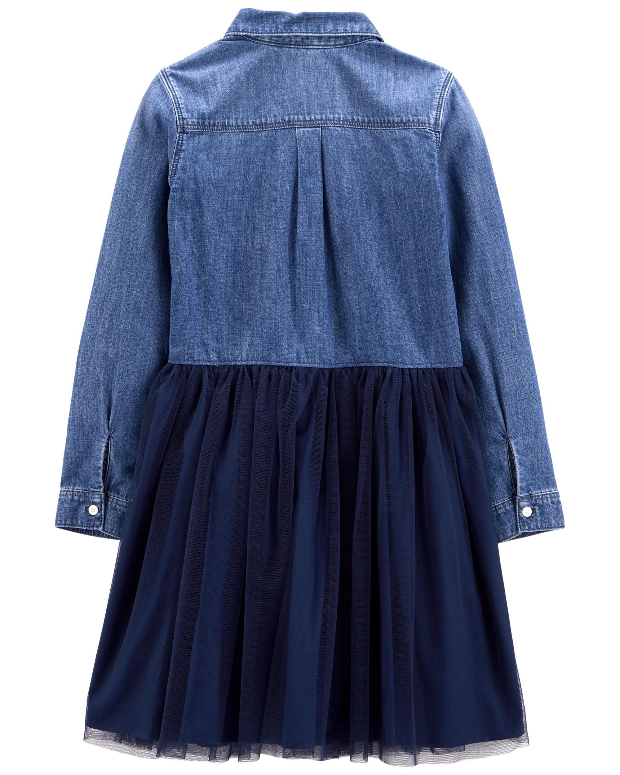 Denim tulle dress hotsell