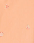 Toddler Girl 3-Piece Sleeveless Rashguard Swimsuit Set - Orange, image 3 of 5 slides