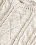 Toddler Organic Cotton Cable Knit Sweater, image 2 of 4 slides
