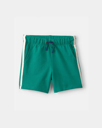 Toddler Boy Striped French Terry Shorts - Green/Ivory, 