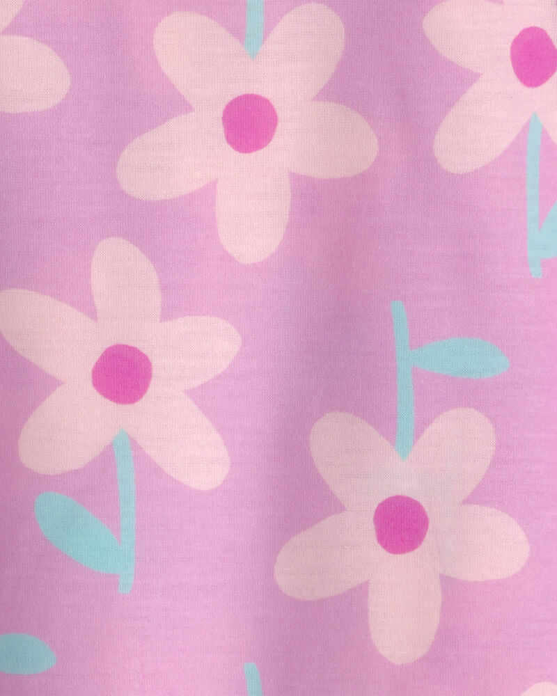 Toddler Girl Floral Short-Sleeve Loose Fit 2-Piece pyjama Set - Pink, image 2 of 3 slides