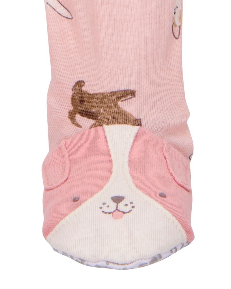 Baby 1-Piece Dog 100% Snug Fit Cotton Footie Pyjamas, image 3 of 4 slides