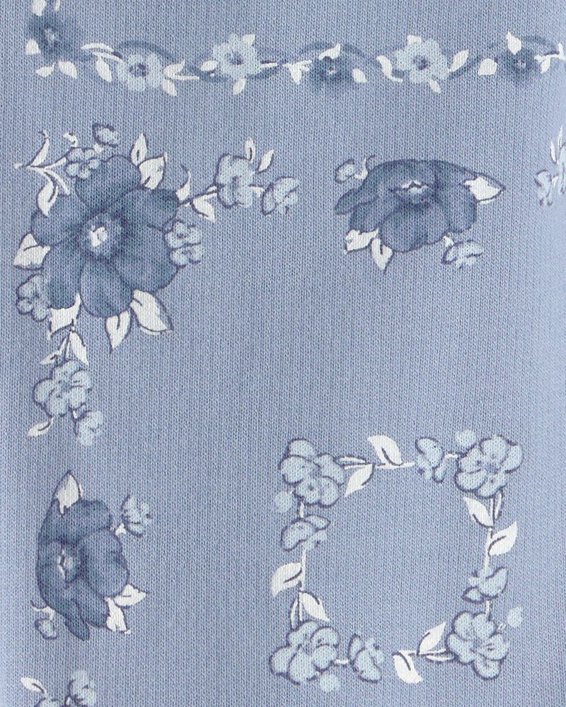 Tout-petit fille - Pantalon de jogging en tricot avec cordon de serrage, floral - Bleu, image 3 sur 3 diapositives