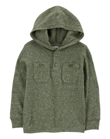 Toddler Solid Cotton Blend Long-Sleeve Fashion Top - Green, 